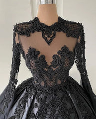 Custom Black African Wedding Gown, Satin Black Wedding Dress, African evening prom Dress