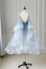 Cute V-Neck Tulle Short Prom Dress, A-Line Party Homecoming Dress