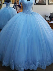 Short Sleeve Off The Shoulder V Neck Blue Pleated Lace Appliques 2024 Prom Dresses