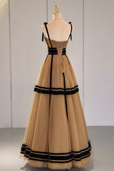 Stylish Tulle Long Prom Dress, A-Line Evening Party Dress