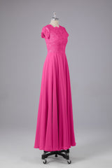 Beautiful A-Line Cap Sleeves Long Bridesmaid Dresses With Pockets