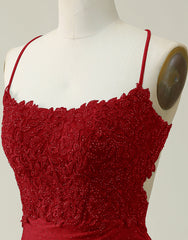 Dark Red Bodycon Spaghetti Straps Short Homecoming Dress