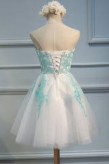 Adorable  White Tulle Sweetheart Tulle Party Dress , Homecoming Dress , Lovely Party Dress