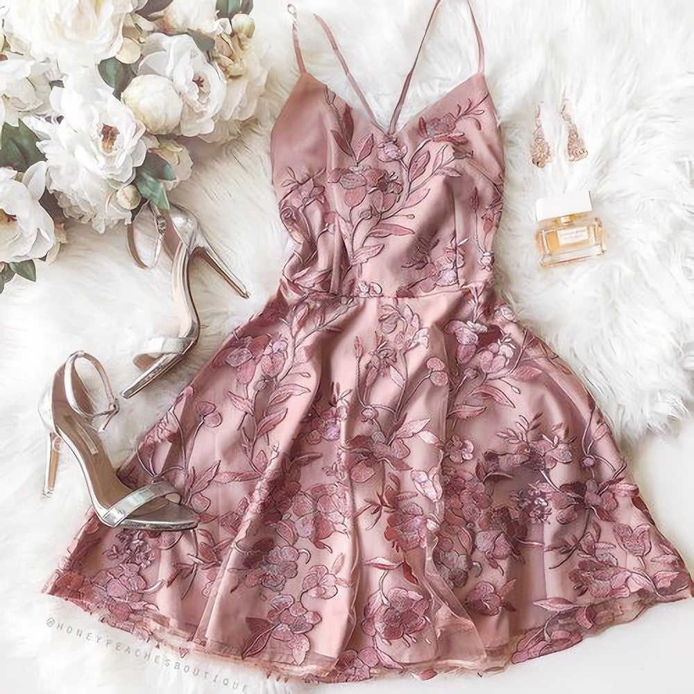 2024 Homecoming Dresses, A Line Pink Short Dress