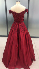 Charming Dark Red Long Sweetheart A-line Prom Dress, Wine Red Evening Gown