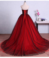 Charming Sweetheart Red and Black Gown, Sweet 16 Dress, Formal Dress