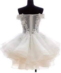 Cute White Organza Layers Short Prom Dress, New Party Dress