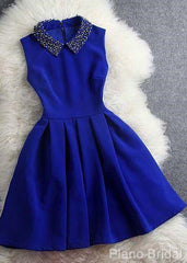 Blue Dress With Beaded Collar