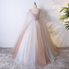 Gorgeous Ball Gown Tulle V-neckline Long Party Gown, New Prom Dress