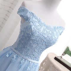 Light Blue Party Dress, Charming Blue Bridesmaid Dress , Party Dress
