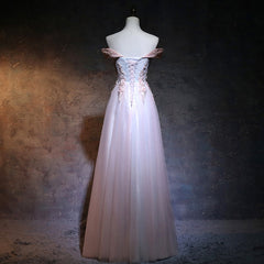 Light Pink Sweetheart Off Shoulder Party Dress, Long Prom Dress