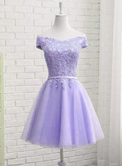 Lovely Off Shoulder Short Party Dress, Cute Homecoming Dress