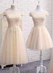 Lovely Tulle Cap Sleeves Party Dresses, Bridesmaid Dress for Sale