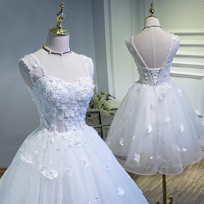 Beautiful Homecoming Dresses, Sweet 16 Dress, White Homecoming Dress, Cute Cocktail Dress