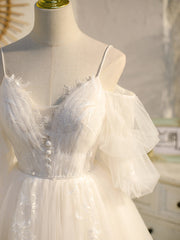 Cute White Short Tulle Off Shoulder White Prom Dresses