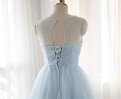 Tulle Short Charming Short Light Blue Cute Prom Dresses